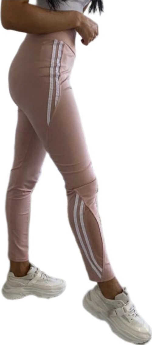 Sportlegging - Dames - Highwaist - Maat L-XL 40-42 - Yoga legging - Rose - doorzichtig stukje benen.