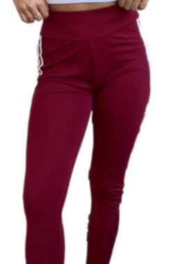 Sportlegging – Dames – Highwaist – Maat S-M 36-38 – Yoga legging – Bordeaux Rood – doorzichtig stukje benen.