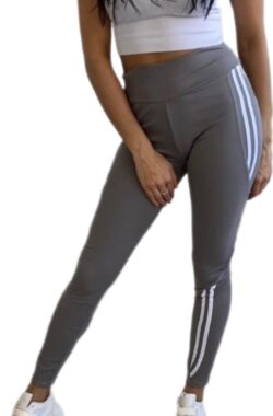 Sportlegging – Dames – Highwaist – Maat S-M 36-38 – Yoga legging – Grijs – doorzichtig stukje benen.