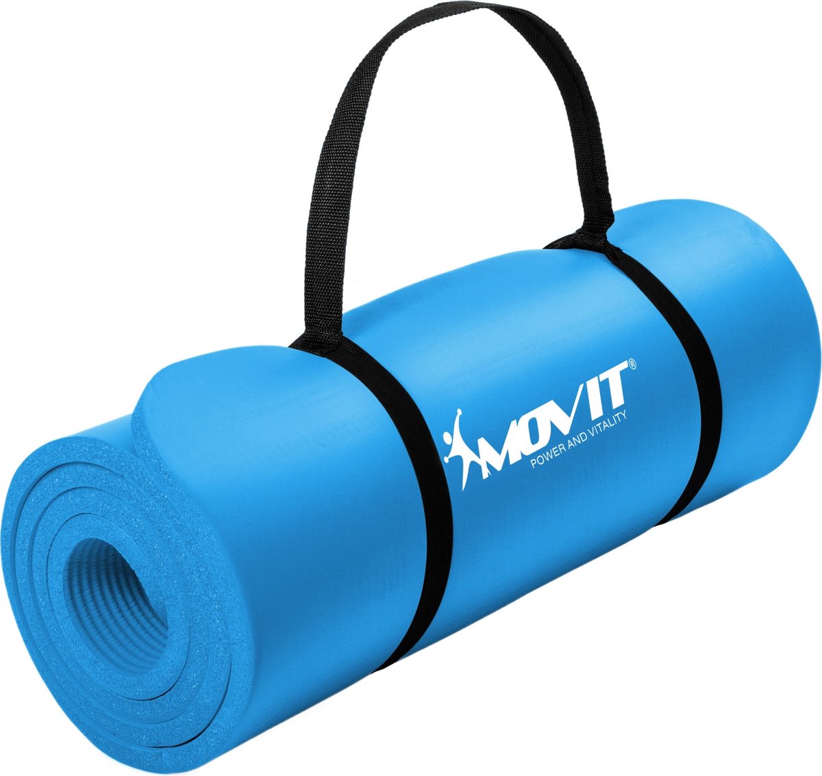 Yoga mat - Yogamat - Fitness mat - Sport mat - Fitness matje - Pilates mat - Oprolbaar - Inclusief handgreep - 190 x 60 x 1.5 cm - Hemelsblauw