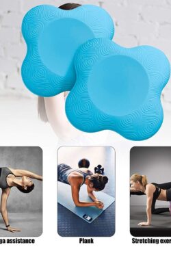 2 stuks kniekussen voor yoga, antislip, glad, beschermt je knieën, handen, kussentjes en ellebogen (blauw)