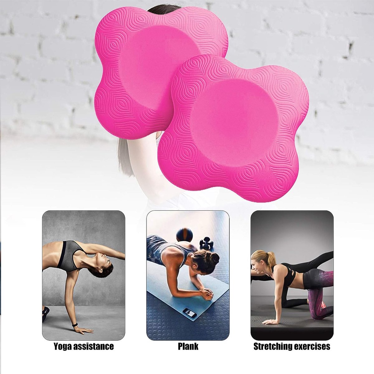 2 stuks kniekussen voor yoga, antislip, slijtvast, beschermt de knieën, handen, stokken en ellebogen (roze)