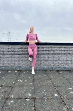 5-Delig Sportsetje-Roze – Maat M – Fitness – gym kleding – Yoga set – sport kleding voor dames