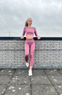 5-Delig Sportsetje-Roze – Maat S- Fitness – gym kleding – Yoga set – sport kleding voor dames
