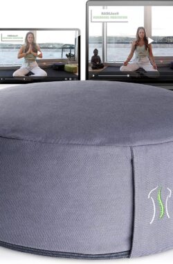 BACKLAxx® Overtrek meditatiekussen met boekweitvulling yogakussen – zithoogte 15 cm en zitbreedte 35 cm yoga zitkussen