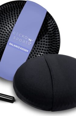 Balanskussen met hoes in zwart, 33 cm, met pomp, bolzitkussen, balanskussen – kussen met onderhoudsvriendelijke, wasbare, elastische hoes voor een comfortabelere zitervaring