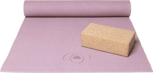 Basispakket yogamat en blok - lavendelpaars