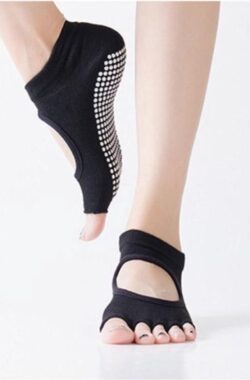 CHPN – Yoga Sokken – 1 paar – Anti-slip – Sportsokken – Dames – Zwart – Pilatessokken – Met open teen – Fitness sokken – Yogasok – Danssokken – Maat 36/39