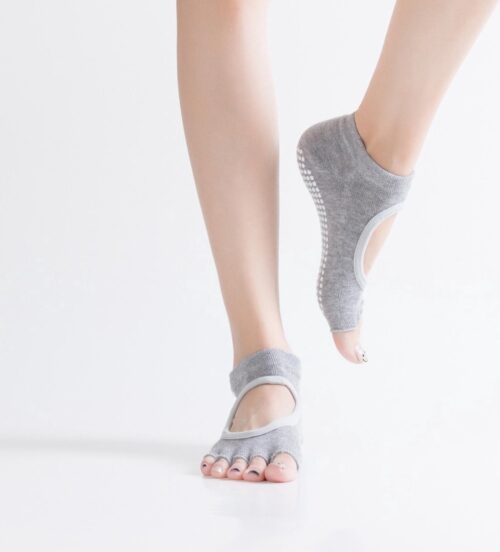 CHPN - Yogasokken - Sportsokken - Yoga - Antislip - Grijze sokken - Elastische sokken - Sokken - Yogasok - Teensokken - Danssokken - 36-40