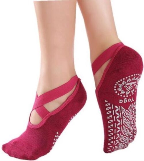 CHPN - Yogasokken - Sportsokken - Yoga - Antislip - Rode sokken - Vrolijke gekleurde sokken - Sokken - Yogasok - Teensokken - Danssokken - 36-40