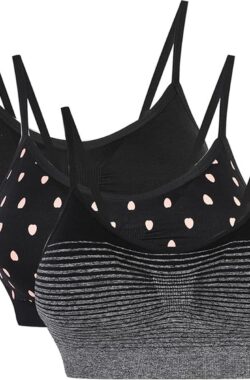 Dames ondergoed Strech Duenn Push up Yoga Sports BH Bra Top Set voor fitnesstraining bekleding 2-/3-pack – kleur zwart – maat XL
