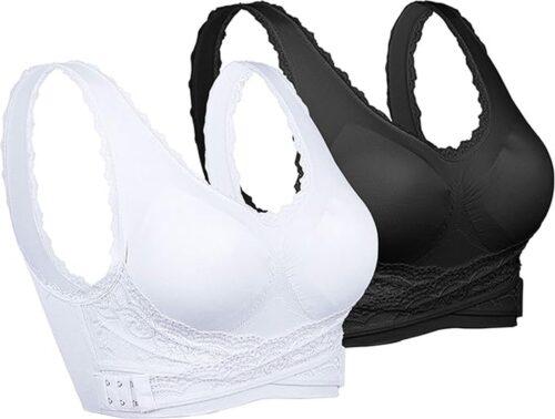Dames ondergoed Strech Duenn Push up Yoga Sports BH Bra Top Set voor fitnesstraining bekleding 2-/3-pack - kleuren zwart en wit - maat XL