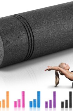 FFEXS Foam Roller – Therapie & Massage voor rug benen kuiten billen dijen – Perfecte zelfmassage voor sport fitness [Hard] – 40 CM – Zwart