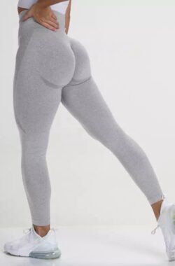 Gymlegging BUTTLIFT – Maat L – LichtGrijs – Pushup Legging – Fitness Legging – Sportlegging – Sportkleding – Yoga legging