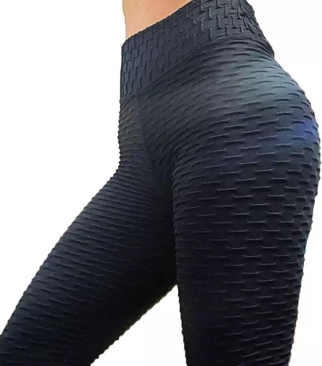 LOUZIR Sportlegging-Yoga -Scrunch Butt-High Waist- Absorberend- Anti Cellulite Legging-Gym Sports -Legging Fitness Wear-Zwart- maat L