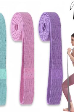 Luxiba – Fitnessbanden, weerstandsbanden, lang, stof, weerstandsbanden, set van 3, antislip pull up fitnessbanden, 3 weerstandsniveaus, optrekband