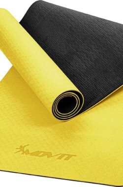 MOVIT® Yogamat 190 x 100 x 0,6 cm – Yoga Mat – Met Draagriem – Geel