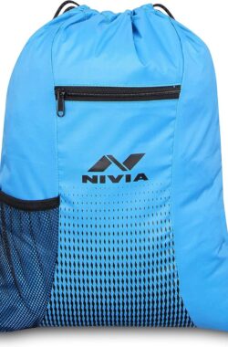 Nivia String Gym Drawstring Bag | Running | Polyester (Sky Blue, Standard) Yoga | Shopping | Hiking | Camping |Small Backpack | Dori | Kit | Waterproof | Sports Bag | Lightweight