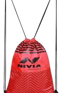 Nivia Ultra String Gym Drawstring Bag | Running | Polyester (Red, Standard) Yoga | Shopping | Hiking | Camping | Small Backpack | Sports Bag | Lightweight