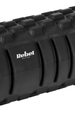 Rebel Active Foam Massagerol Met Triggerpoint Yoga 14 x 33cm – EVA Materiaal Foamroller Fitness Massage Roller Zwart
