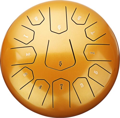 Steel Tongue Drum - 30cm - 13 Tongen - Klankschaal - Lotus Drum - Klanktherapie - Sound Healing - voor Yoga Meditatie & ontspanning -Goud