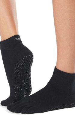ToeSox – Antislip Sokken – Ankle – Met Tenen – Zwart
