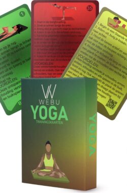 WEBU 51 Yoga Kaarten – Yoga Trainingskaarten – Yoga Oefeningen – Yoga voor Thuis – Sporten – Fitness – Mat – Pilates – Incl. professionele trainingsvideo’s