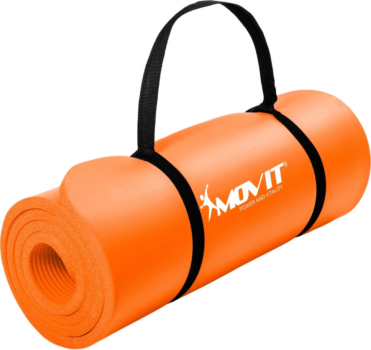 Yoga mat - Yogamat - Fitness mat - Sport mat - Fitness matje - Pilates mat - Oprolbaar - Inclusief handgreep - 183 x 60 x 1 cm - Abrikoos