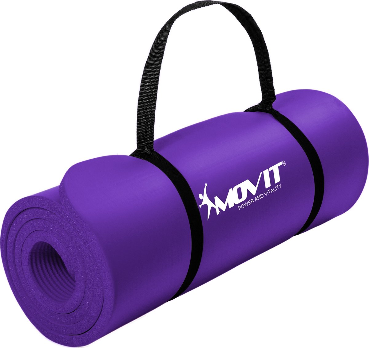 Yoga mat - Yogamat - Fitness mat - Sport mat - Fitness matje - Pilates mat - Oprolbaar - Inclusief handgreep - 183 x 60 x 1 cm - Paars
