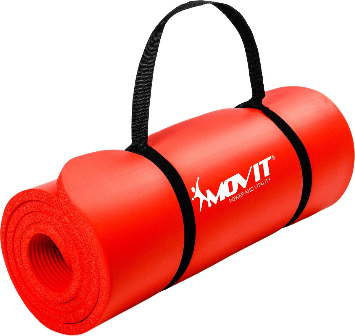 Yoga mat - Yogamat - Fitness mat - Sport mat - Fitness matje - Pilates mat - Oprolbaar - Inclusief handgreep - 183 x 60 x 1 cm - Rood