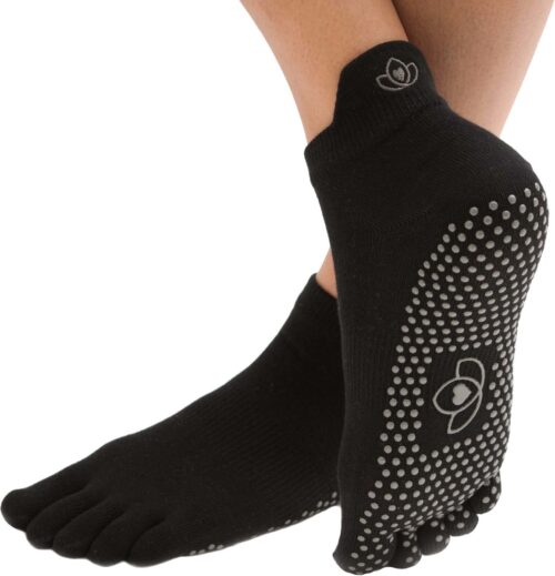 Yoga sokken antislip zwart - Lotus