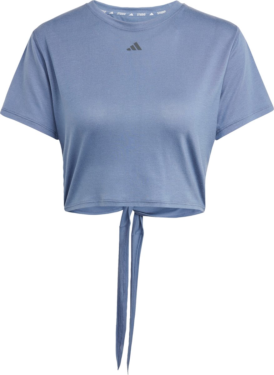 adidas Performance Yoga Studio Wrapped T-shirt - Dames - Blauw- 2XL