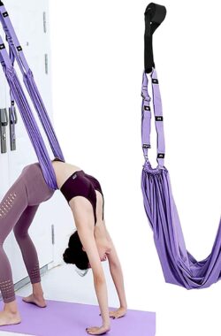 ogagordel beenstretcher stretchband stretchband – yogariem van polyester katoen, inversie-stretch, oefenband voor yoga, ballet, pilates, gymnastiek, flexibiliteit training, paars, 1 stuk