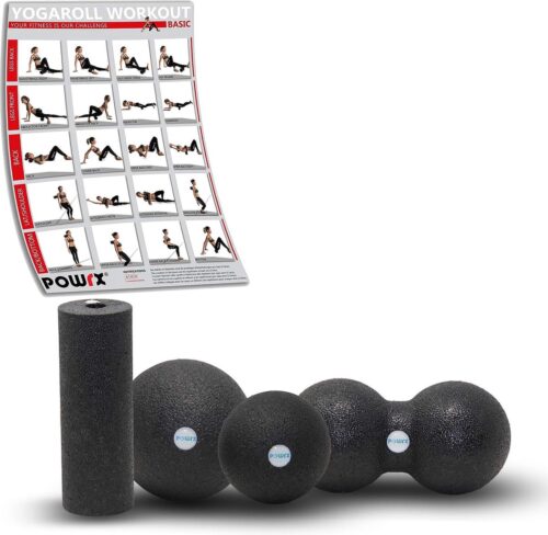 set incl. workout I Professional Foam Roller massagerol I gymnastiekrol voor triggerpoint zelfmassage (4-in-1)