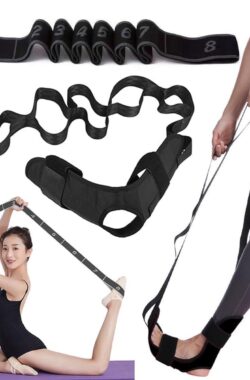 2 yogabanden, elastische sport-fitnessbanden, yoga-stretchbanden met 8 lussen
