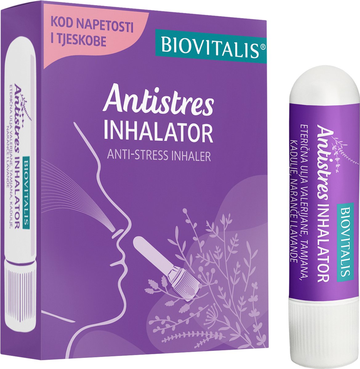 BIOVITALIS - Antistress Inhalator - Aromatherapie - Etherische Olie - Ontspanning - 1,5 g