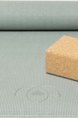 Basispakket yogamat en blok – asgroen