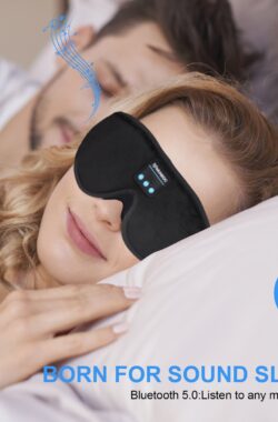 Bluetooth slaapmasker – Slaap Koptelefoon- meditatie masker- Beste keuze – 100% verduisterend – vaderdag cadeau – verjaardagscadeau voor mannen of vrouwen – Volledig verstelbaar – Uitstekende geluidskwaliteit – Batterij: 13 uur