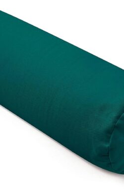 Present Mind Yoga Bolster voor Yin Yoga – Made in EU Yoga Kussen Ø20 cm Emerald Green – 100% Natuurlijke Yoga Bolster met Boekweitkaf vulling Hoes Wasbaar