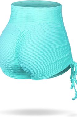 Hot Girl Summer Shorts – Sport short dames – Booty shorts – Curacao Blue – Yoga broek dames – Sport legging dames – Licht blauw – S