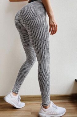 LM TikTok Legging – yoga broek – yoga pants – dames butt lifting – grijs/wit