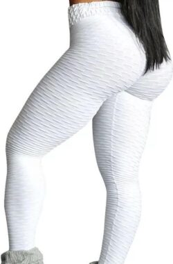LOUZIR Sportlegging-Yoga -Scrunch Butt-High Waist- Absorberend- Anti Cellulite Legging-Gym Sports -Legging Fitness Wear-wit- maat L
