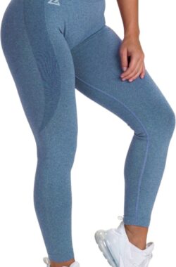Mewave – Sportlegging blauw – Dames – Sportbroek – Sportkleding – Yoga legging – Hardloopbroek – Tiktok – Fitness – Maat L