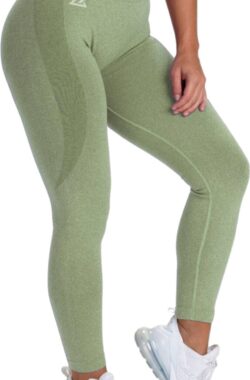 Mewave – Sportlegging groen – Dames – Sportbroek – Sportkleding – Yoga legging – Hardloopbroek – Tiktok – Fitness – Maat L