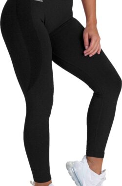 Mewave – Sportlegging zwart – Dames – Sportbroek – Sportkleding – Yoga legging – Hardloopbroek – Tiktok – Fitness – Maat S