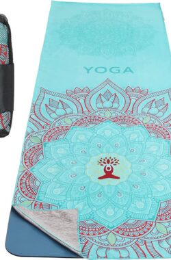 MoKo Towel for Yoga, Non Slip Hot Yoga Mat Yoga Blanket Printing Pattern Fast-Drying with Corner Pocket for Bikram, Pilates, Gym Workout, Outdoor Picnic