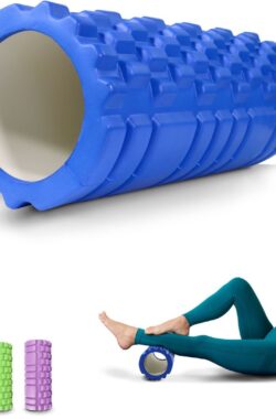 Mobiclinic® FitRoller – Foam Roller – Schuimroller en EVA-schuim – 14×33 cm – Pilates – Yoga – Rekoefeningen – Draagbaar – Multifunctioneel gebruik – Voor het hele lichaam – 3 Intensiteitsniveaus – Blauw