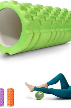 Mobiclinic® FitRoller – Foam Roller – Schuimroller en EVA-schuim – 14×33 cm – Pilates – Yoga – Rekoefeningen – Draagbaar – Multifunctioneel gebruik – Voor het hele lichaam – 3 Intensiteitsniveaus – Limoengroen