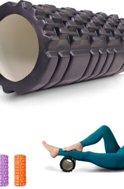 Mobiclinic® FitRoller – Foam Roller – Schuimroller en EVA-schuim – 14×33 cm – Pilates – Yoga – Rekoefeningen – Draagbaar – Multifunctioneel gebruik – Voor het hele lichaam – 3 Intensiteitsniveaus – Zwart