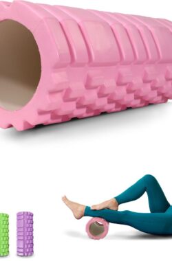 Mobiclinic® FitRoller – Foam Roller – Schuimroller en EVA-schuim – 14×33 cm – Pilates – Yoga – Rekoefeningen – Draagbaar – Multifunctioneel gebruik – Voor het hele lichaam – 3 Intensiteitsniveaus – Bubblegum roze